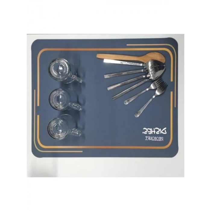 Kaymaz Bulaşık Yıkama Matı - Siyah, 45x35 cm