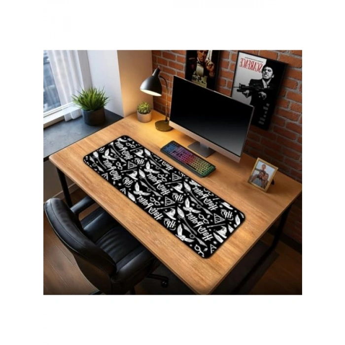 Kaymaz Oyun Klavye Mouse Pad - 70x30 cm Harry Potter Temalı