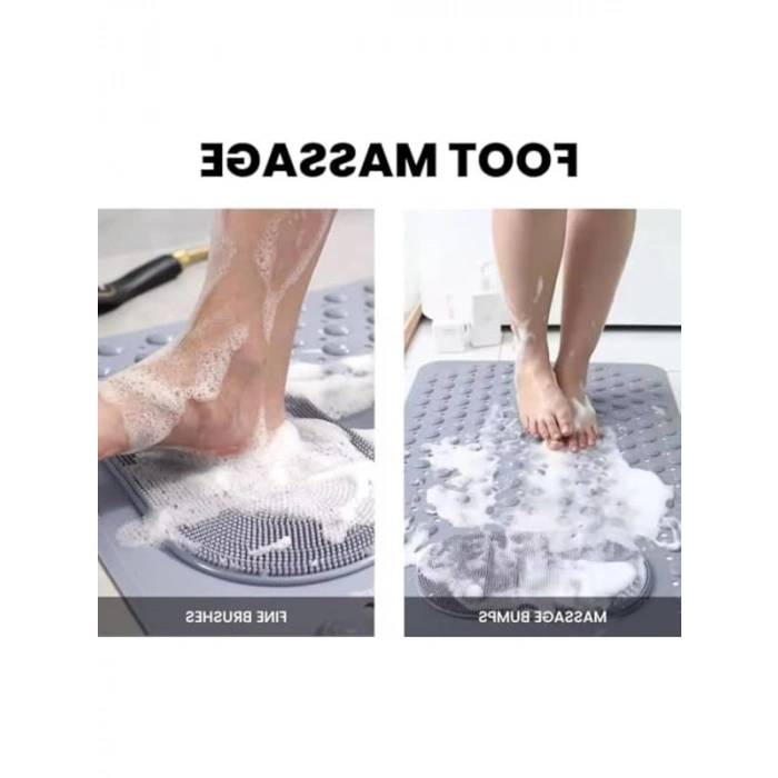 Kaymaz Tabanlı 36 x 69,5 cm Vantuzlu Duş Matı, Su Tahliyeli