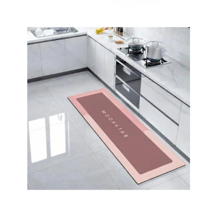 Kaymaz Tabanlı Banyo Paspası 40x100 cm (Pembe)