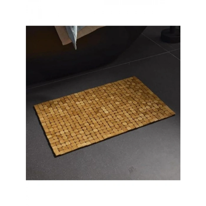 Kaymaz Tabanlı Doğal Bambu Banyo Matı, 50x80 cm