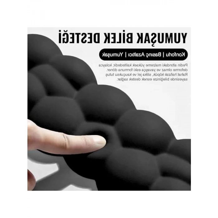 Kaymaz Tabanlı Ergonomik Klavye ve Mouse Bilek Destek Seti, Nefes Alan Kumaş