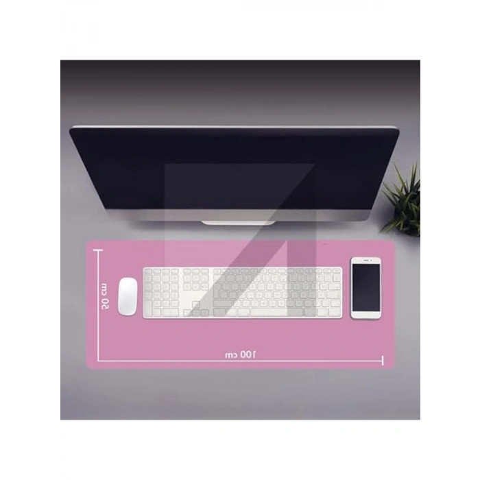 Kaymaz Tabanlı Pembe Oyun Mouse Pad, 100x50 cm
