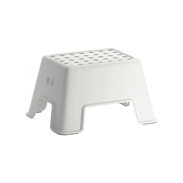 Kaymaz Üst Kısımlı Plastik Tabure, Beyaz, 25 cm Yükseklik