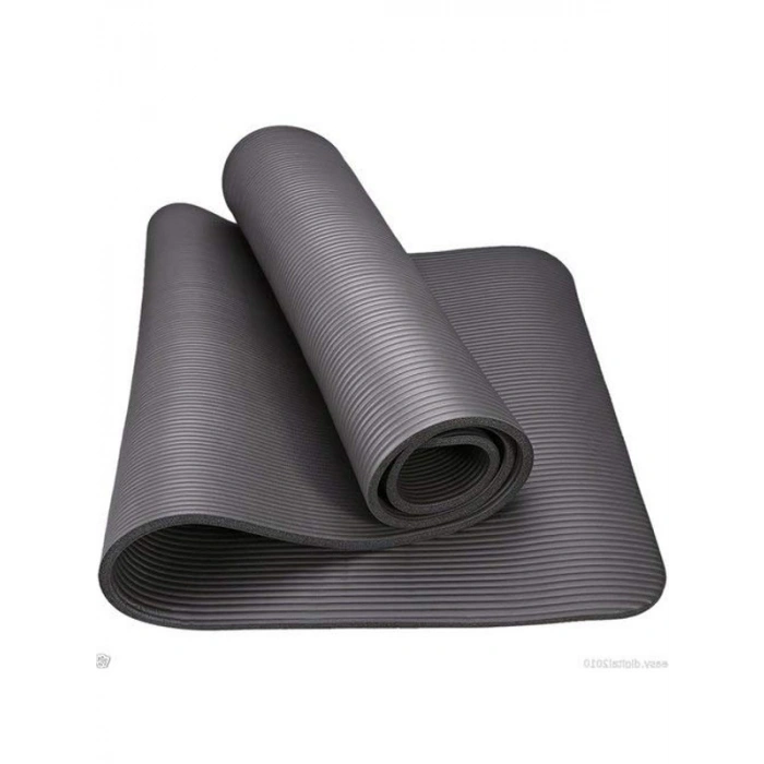 Kaymaz Yüzeyli Gri Pilates ve Yoga Matı, 15 mm Kalınlık