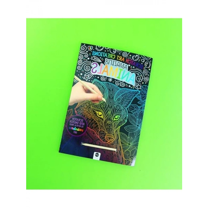 Kazımalı Boyama Defteri ve Ahşap Kalem Seti, Hayvan Temalı