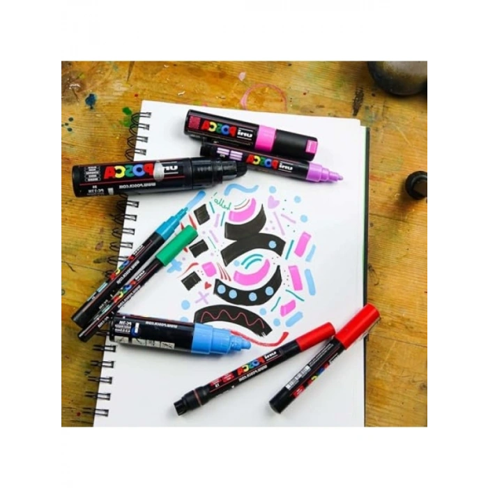 Keçe Uçlu 1.8-2.5 mm Markör Kalem Seti (Beyaz)