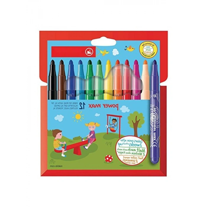 Keçe Uçlu Boya Kalemi Seti, 12 Renk