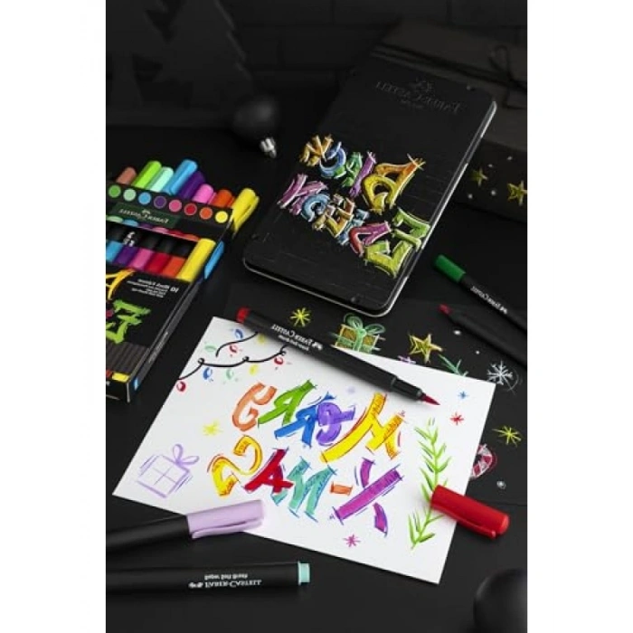 Keçeli Kalem Fırça Uç 10’lu Set - Parlak Renkler