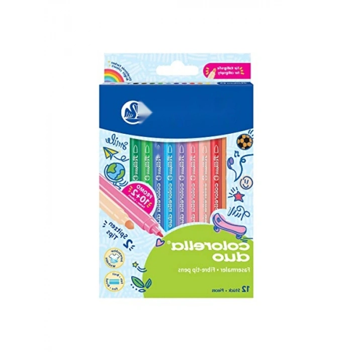 Keçeli Kalem Seti, 2 Uçlu, 12li Kutu