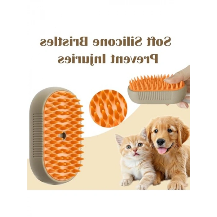 Kedi Buharlı Fırça, Tüy Alma ve Masaj İçin 3ü 1 Arada