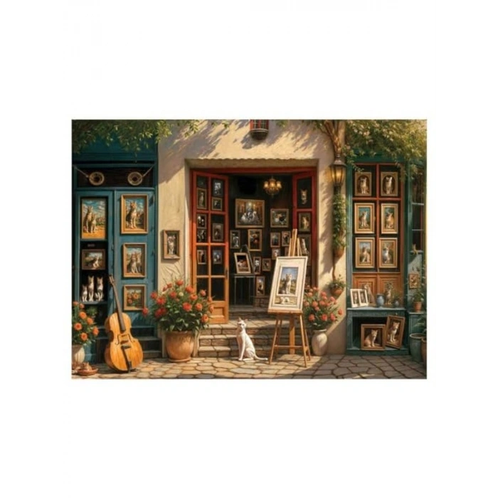 Kedi Galerisi Temalı 1000 Parça Eğlenceli Puzzle