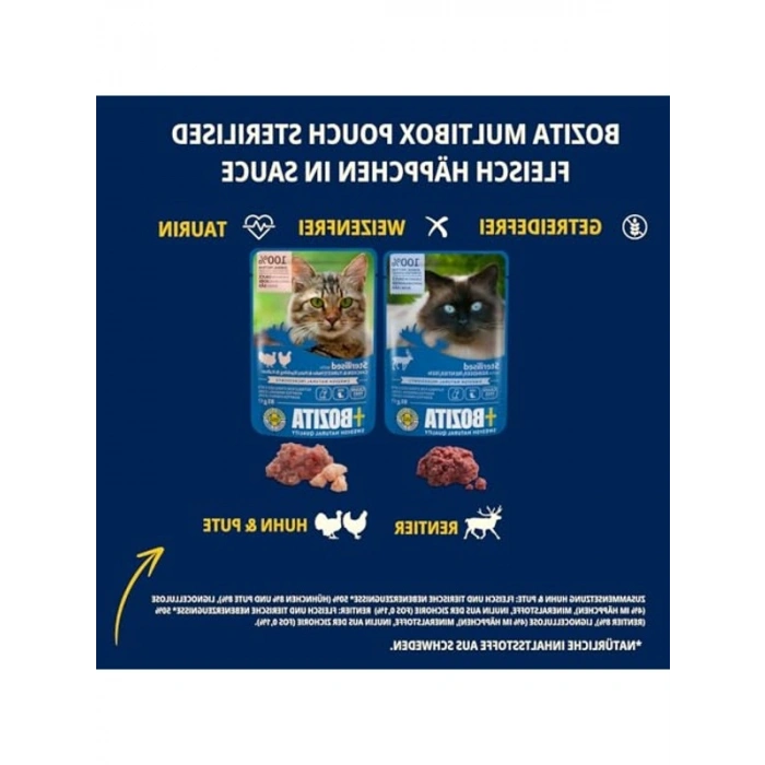 Kedi İçin 12 x 85 g Pouch Islak Mama, Çoklu Kutuda