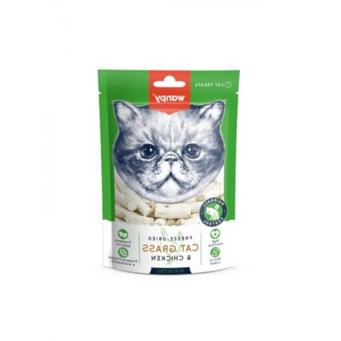 Kedi için Dondurulmuş Çim ve Tavuklu Ödül
