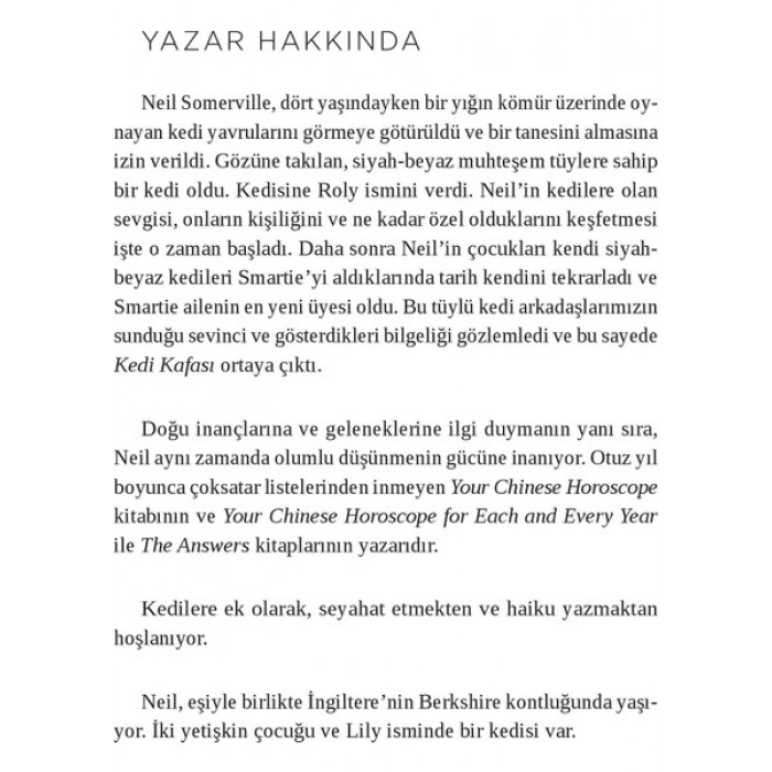 Kedi Kafası:Kedilerden Öğrenebileceğiniz 60 Bilgelik Dersi - Neil Somerville