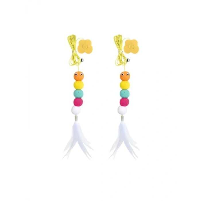 Kedi Kapı Oyuncağı Seti – Yaylı İpli ve Tüylü İnteraktif Oyun