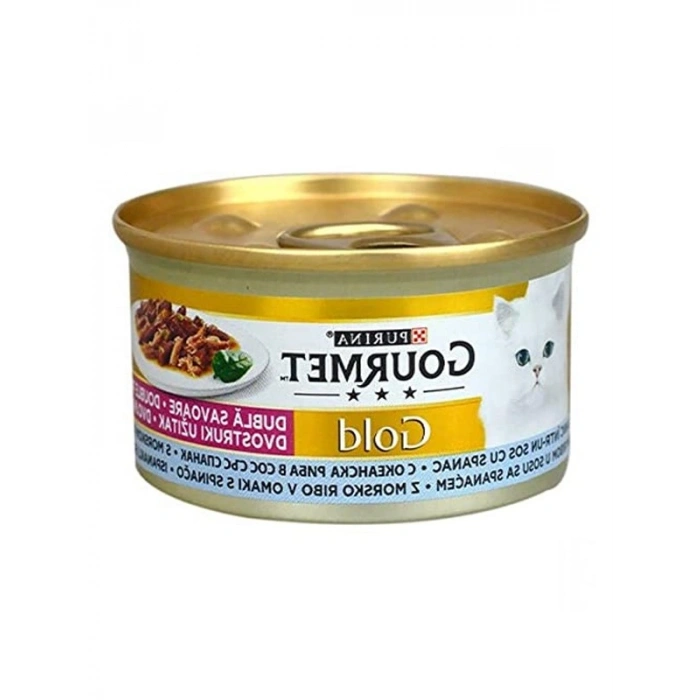 Kedi Konservesi, Okyanus Balığı ve Ispanaklı, 85 gr x 24 Paket
