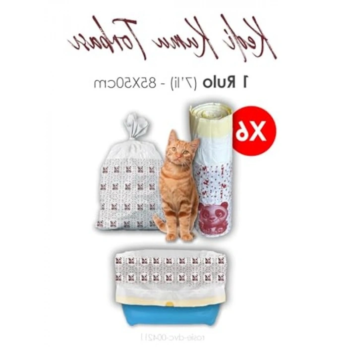 Kedi Kumu Torbası - 6 Rulo, 85x50 cm Boyutunda