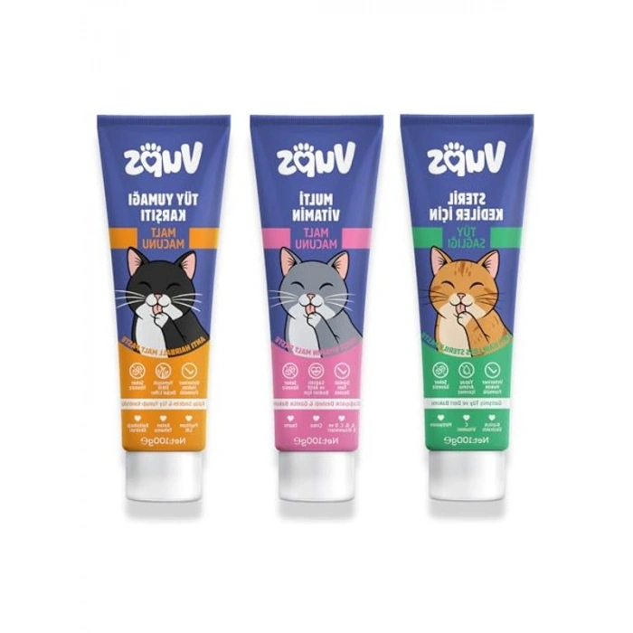 Kedi Malt Macunu, 3lü Bakım Seti, 3x100 gr, Tam Bakım İçin
