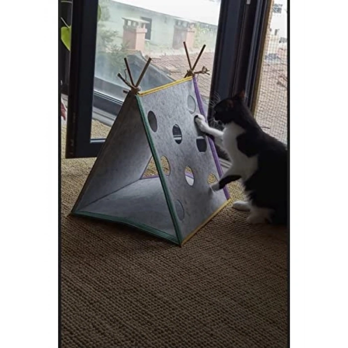 Kedi Oyun Çadırı ve Yatak, Kaliteli Keçe Malzeme