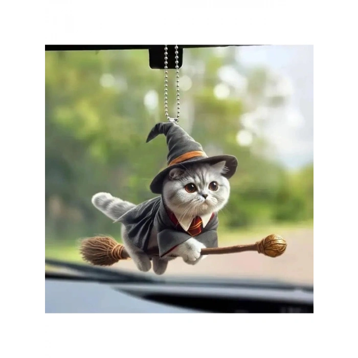 Kedi Temalı Anahtarlık ve Araba Dikiz Aynası Süsü