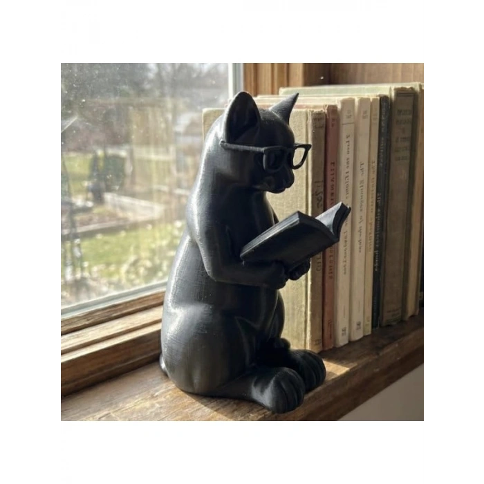 Kedi Temalı Dekoratif Biblo, Kütüphane Aksesuarı