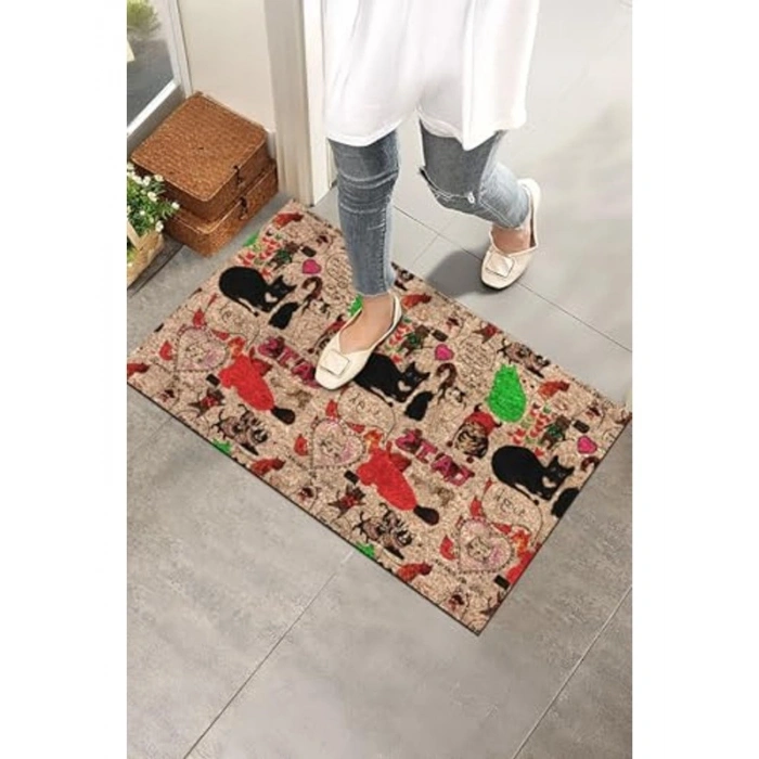Kedi Temalı Kapı Paspası - Sevimli ve Şık Dış Mekan Kullanımı için
