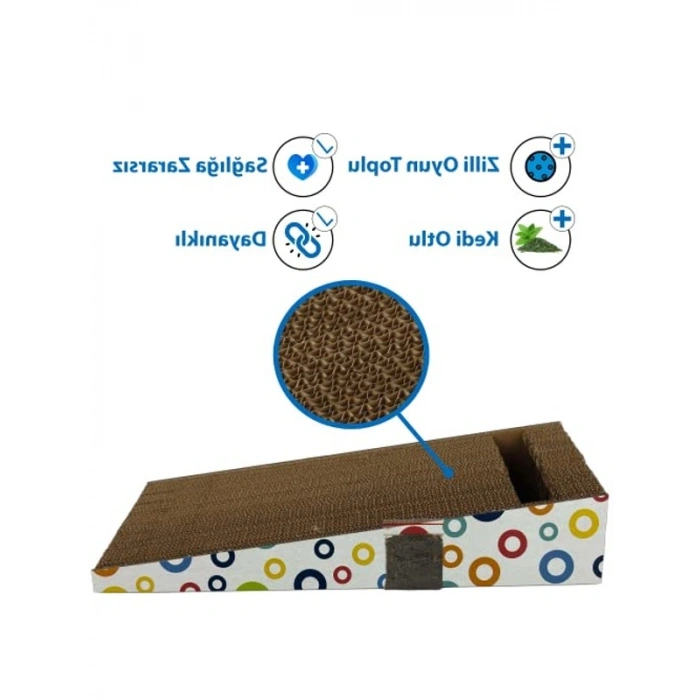 Kedi Tırmalama Kartonları, Doğal Kedi Otlu ve Zilli