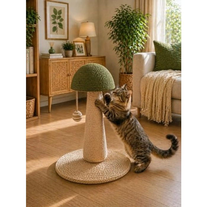 Kedi Tırmalama ve Oyuncak Standı, Yeşil Mantar Tasarımı