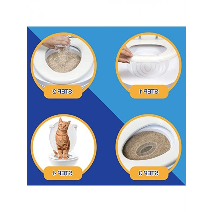 Kedi Tuvalet Eğitim Seti, Kedi Klozet Aparatı ile Pratik Eğitim Çözümü