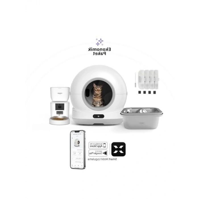 Kedi Tuvaleti ve 4lü Evcil Hayvan Ürünleri Seti - Hareket Algılamalı