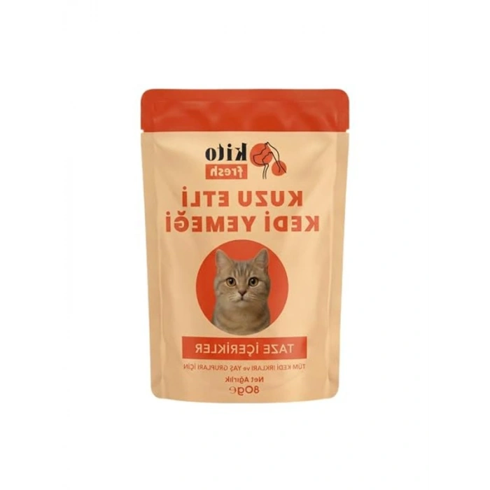 Kedi Yemeği, Kuzu Etli 80 Gr Paket, Taze İçerik