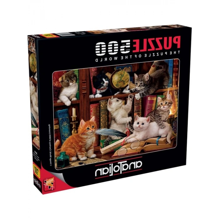 Kediler ve Kitaplar Temalı 500 Parça Puzzle