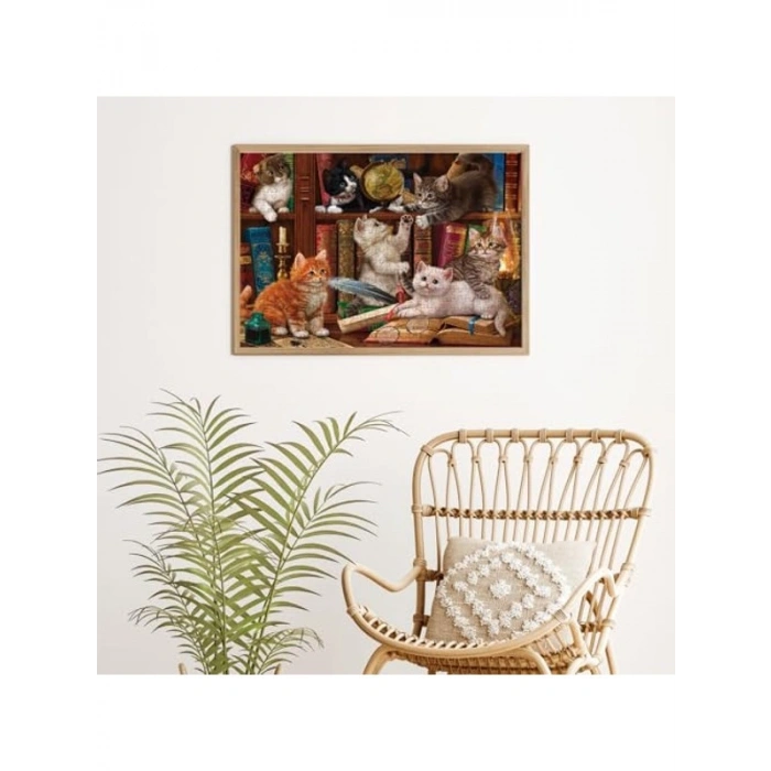 Kediler ve Kitaplar Temalı 500 Parça Puzzle