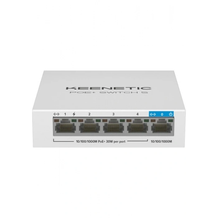 Keenetic PoE+ Switch 5, 1X1Gbit, 4X1Gbit PoE+ Port, IEEE 802.3AF/AT (Max.30W/Port), 60Watt
