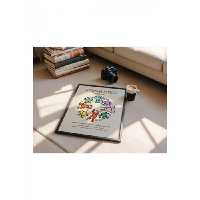 Keith Haring Temalı Modern Dekoratif Poster, 50 x 70 cm Ölçü