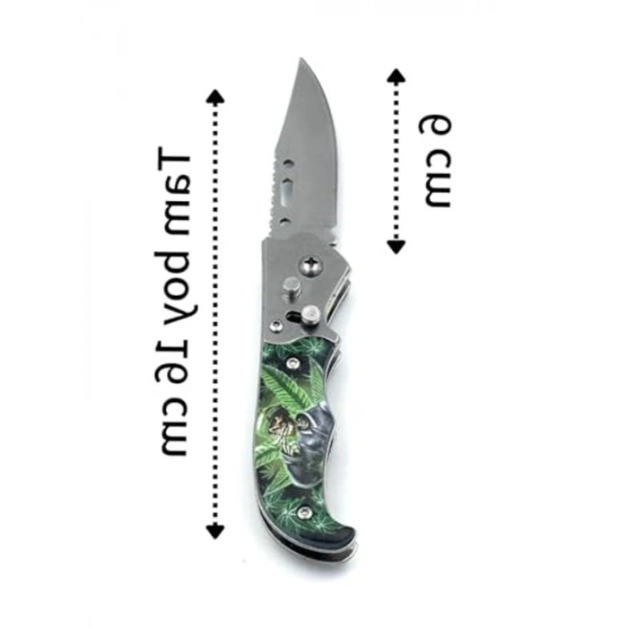 Kemer Klipsli Metal Gövdeli Düğmeli Çakı, 16 cm Uzunluk
