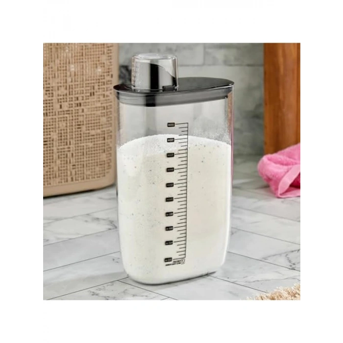 Kendinden Ölçekli Vakum Kapaklı Deterjan Saklama Kabı, 2100 ml Kapasite