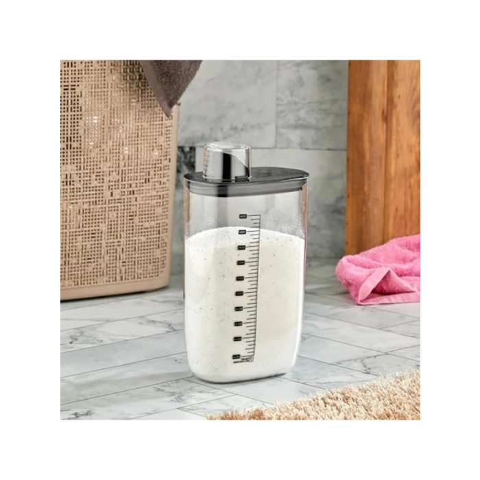 Kendinden Ölçekli Vakum Kapaklı Deterjan Saklama Kabı, 2100 ml Kapasite