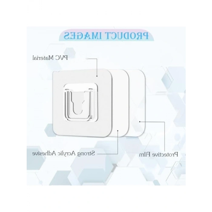 Kendinden Yapışkanlı 10 Çift Su Geçirmez Duvar Kancası