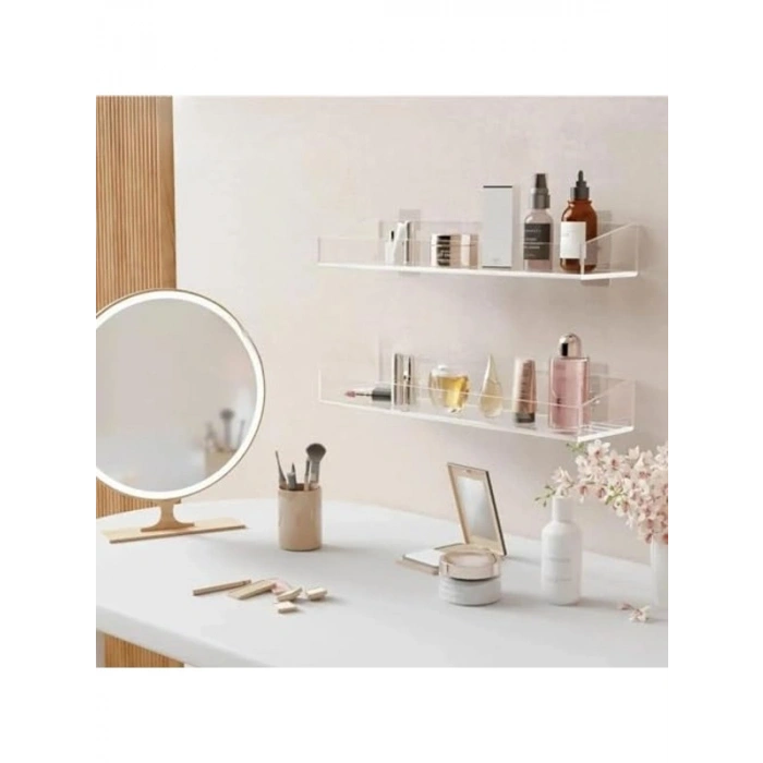 Kendinden yapışkanlı 40 cm pleksi banyo rafı
