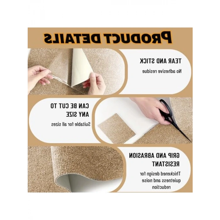 Kendinden Yapışkanlı 40 x 200 cm Kedi Tırmalama Halısı, Kesilebilir