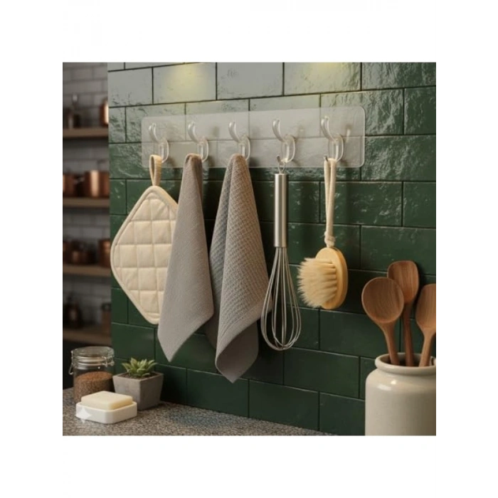 Kendinden Yapışkanlı 5 Kancalı Askı Seti (2 ADET)