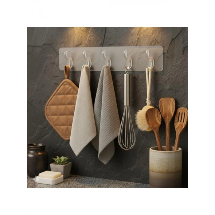 Kendinden Yapışkanlı 5 Kancalı Askı Seti (2 ADET)