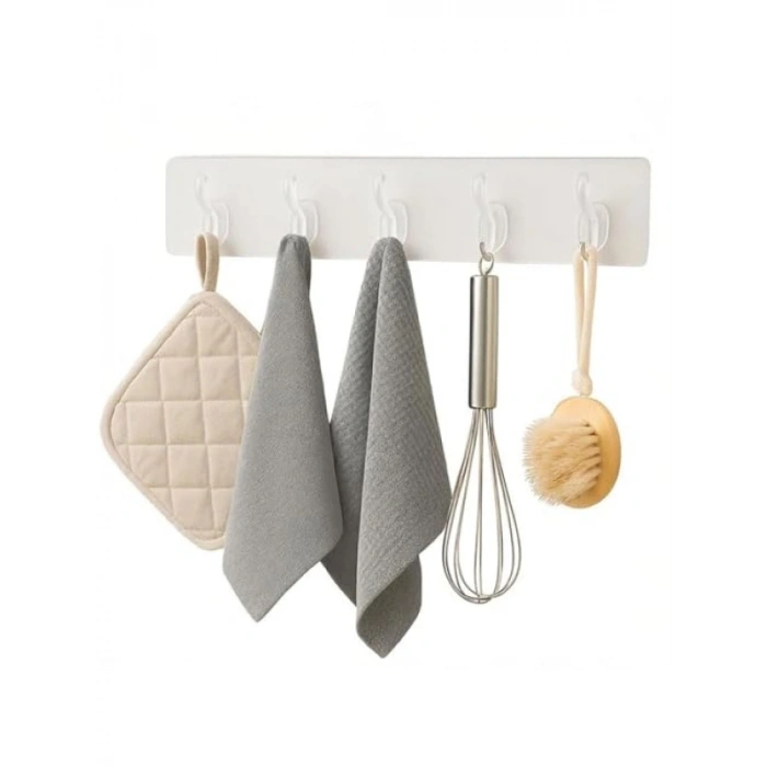 Kendinden Yapışkanlı 5 Kancalı Askı Seti (2 Adet)