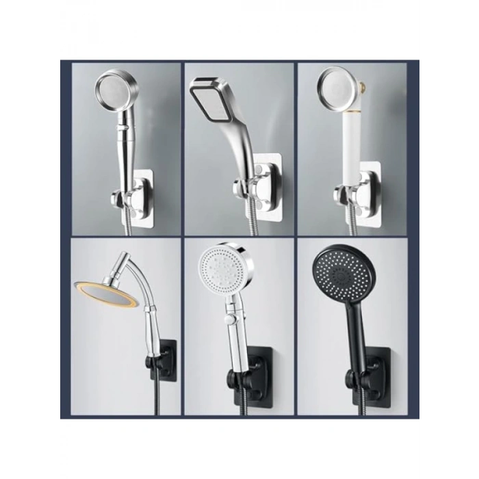 Kendinden Yapışkanlı Ayarlanabilir Duş Başlığı Askısı Seti, 2 Adet