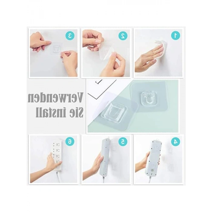 Kendinden Yapışkanlı Çok Amaçlı Şeffaf Kancalar, Mutfak ve Banyo için Uygun