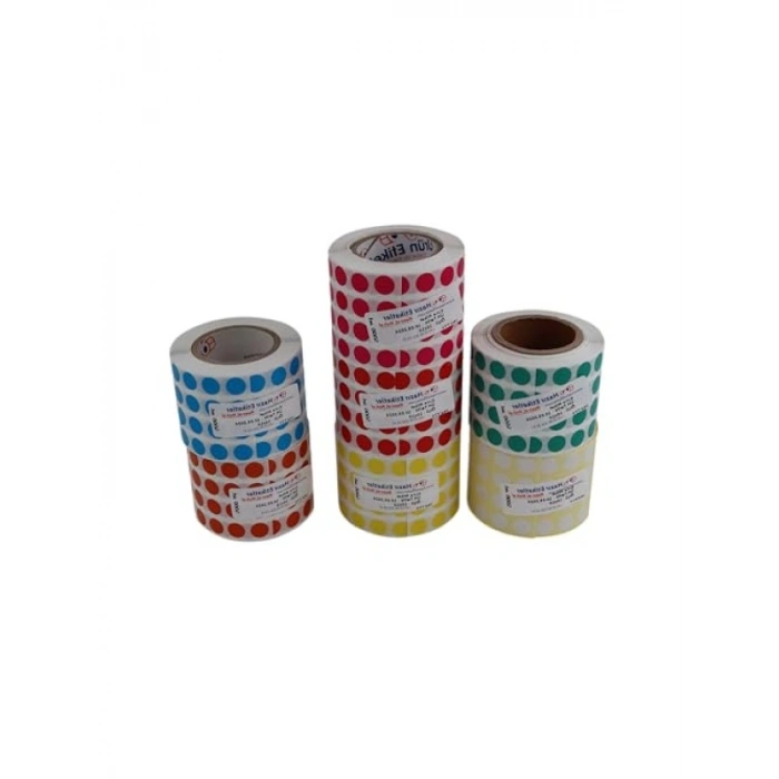 Kendinden Yapışkanlı Kuşe Rulo Etiket, 10mm Çap, 5000 Adet