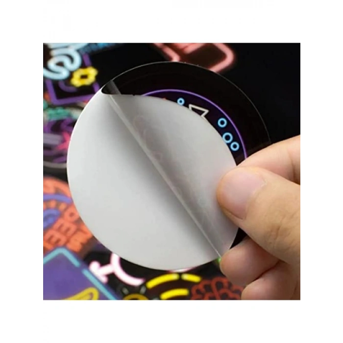 Kendinden Yapışkanlı Neon Sticker Seti - Retro ve Vintage Temalı