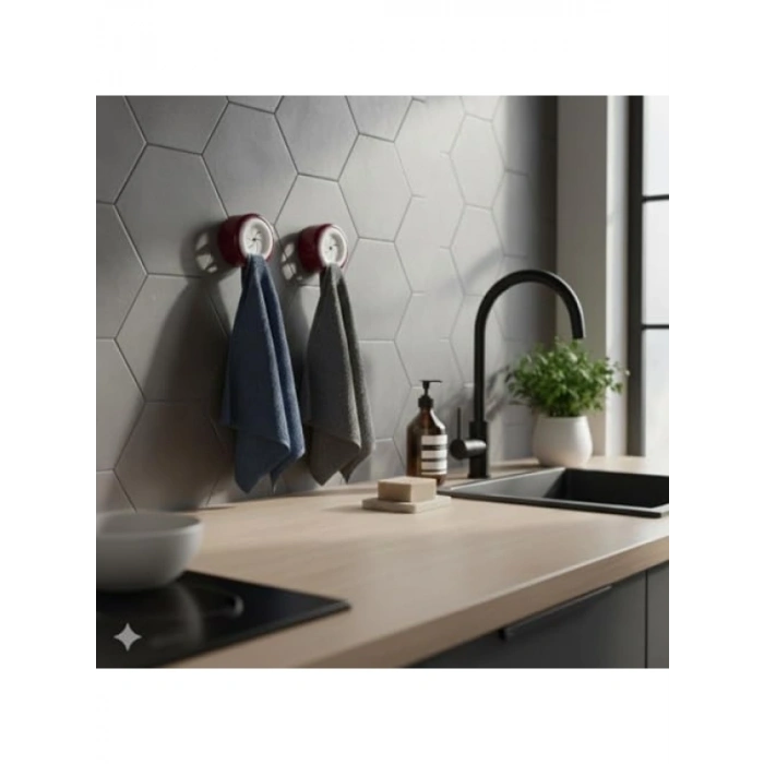 Kendinden Yapışkanlı Pratik Havlu Askısı - 2li Set